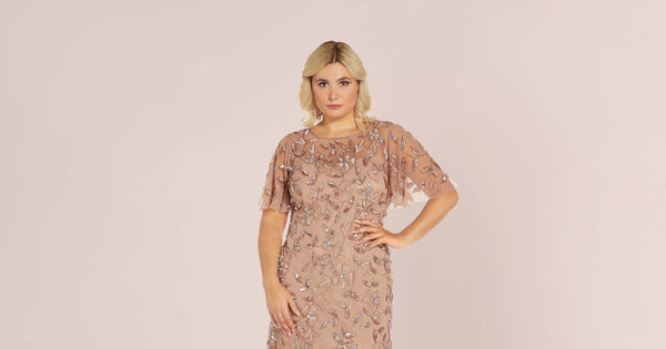 Rose gold mother of store the bride dress plus size