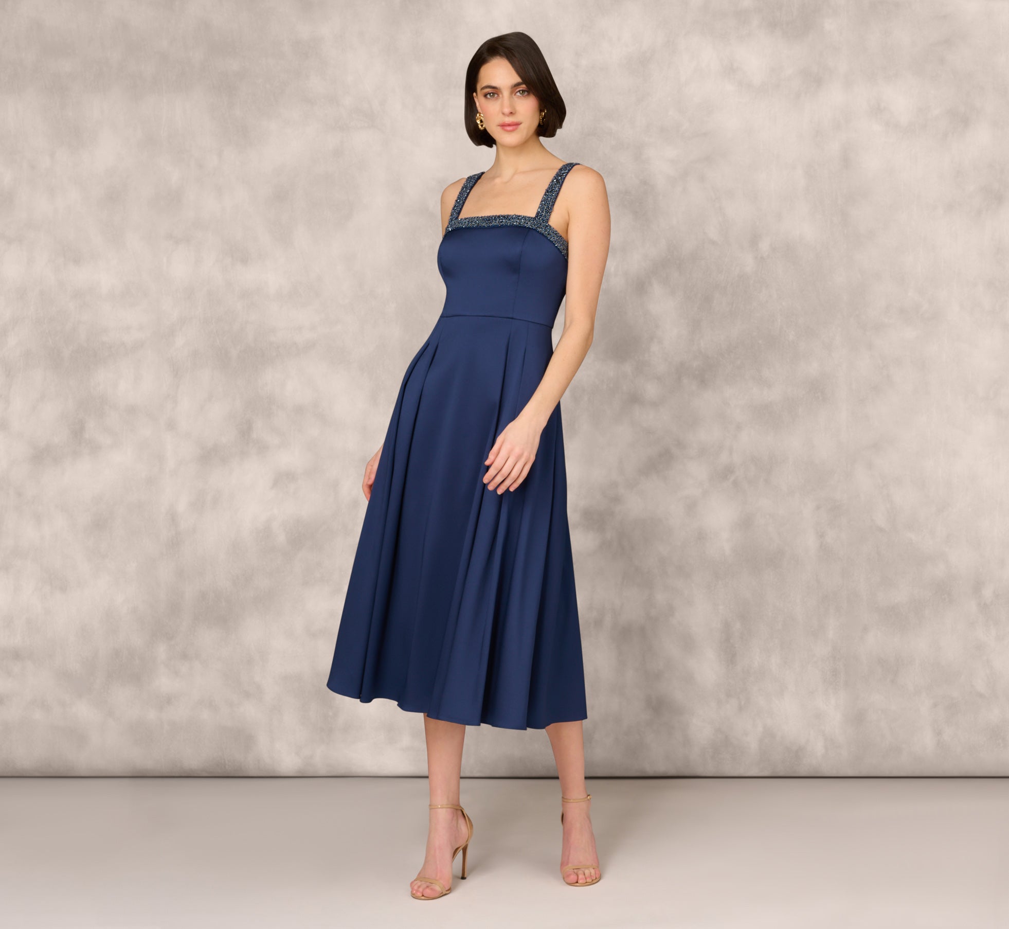 Orders navy formal midi dress