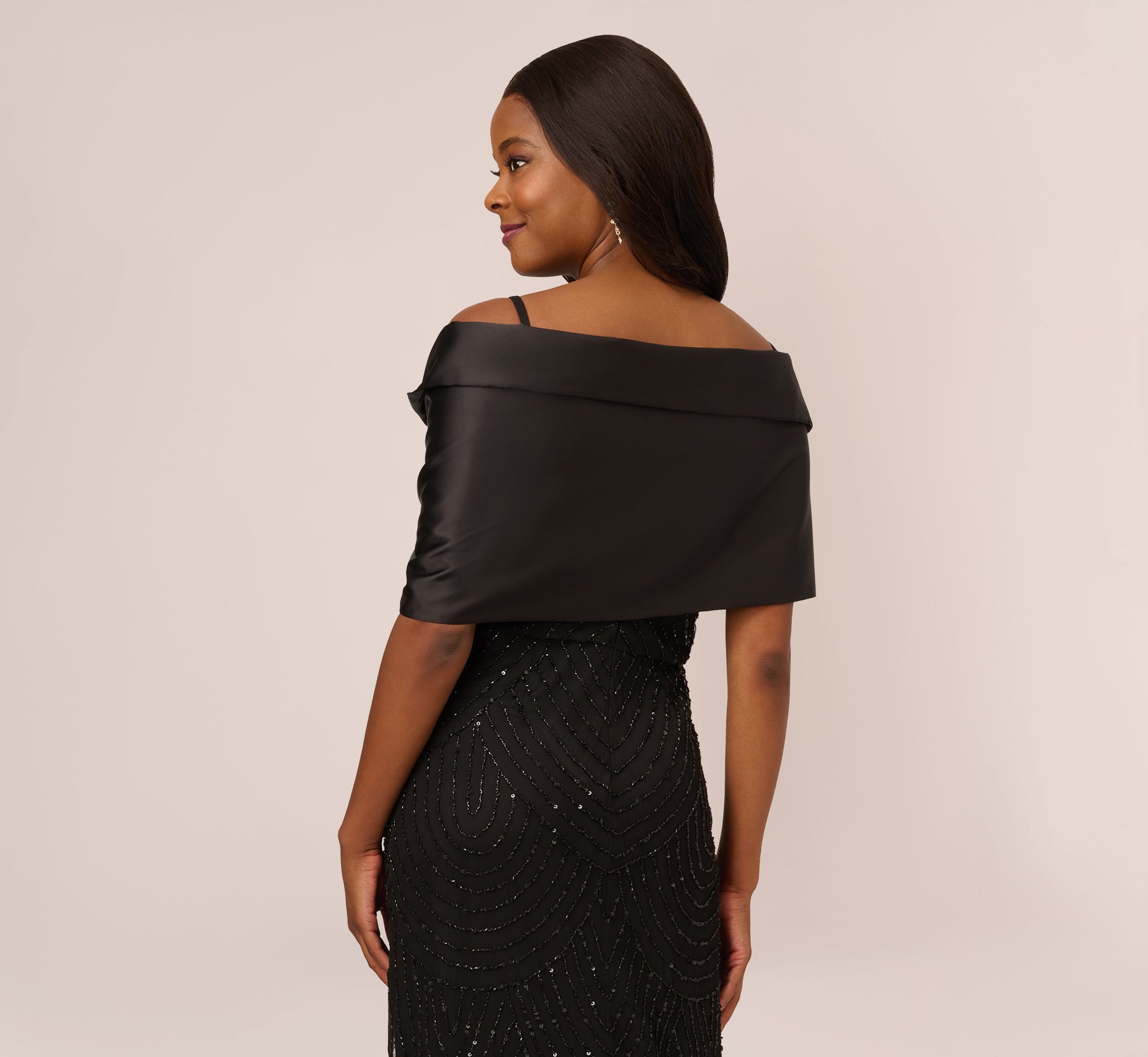 Charmuese Wrap In Black Adrianna Papell