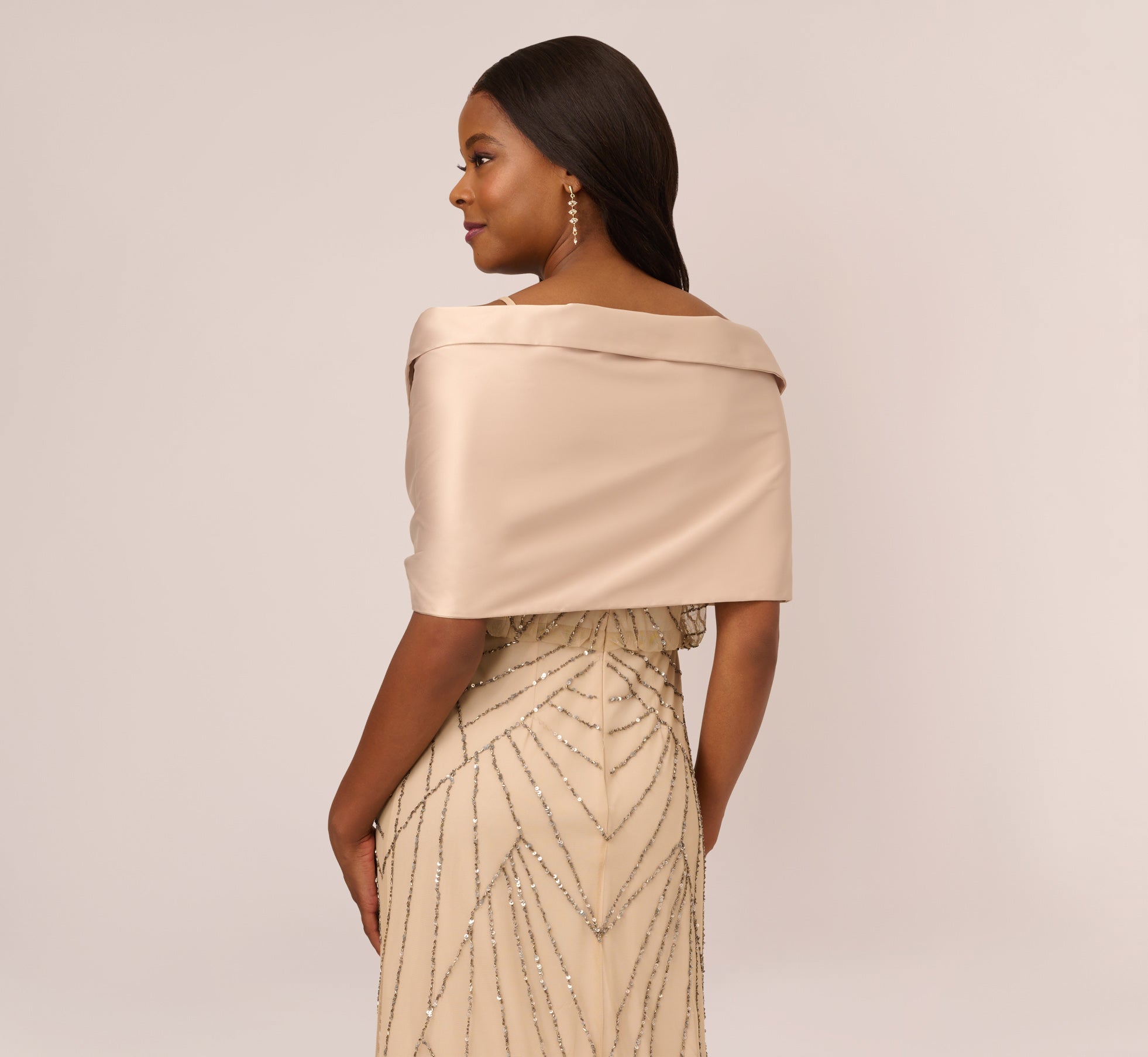 Charmuese Wrap In Champagne Adrianna Papell