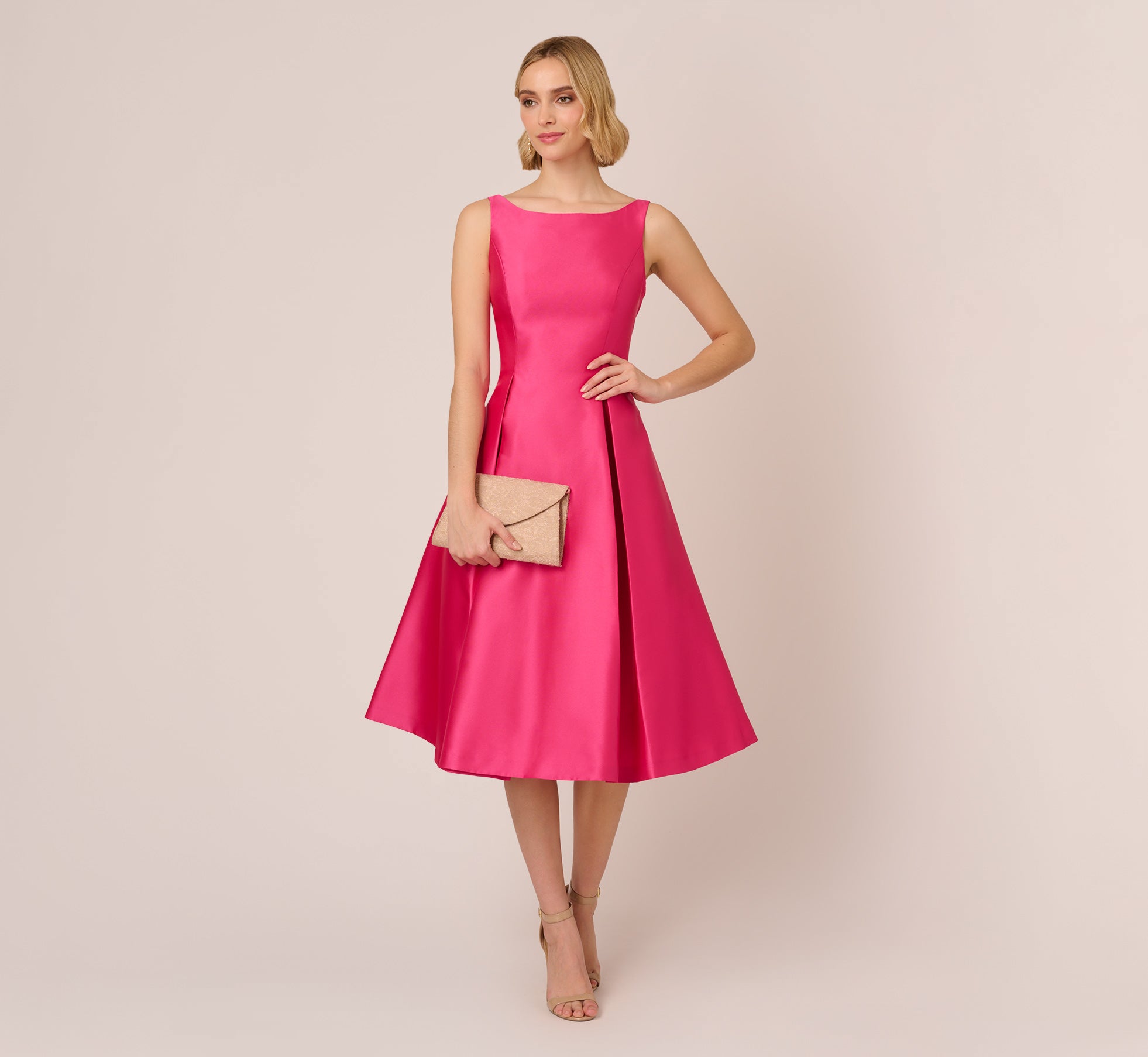 Adrianne Papell Tafetta Pink 2024 and Purple Colorblock Dress