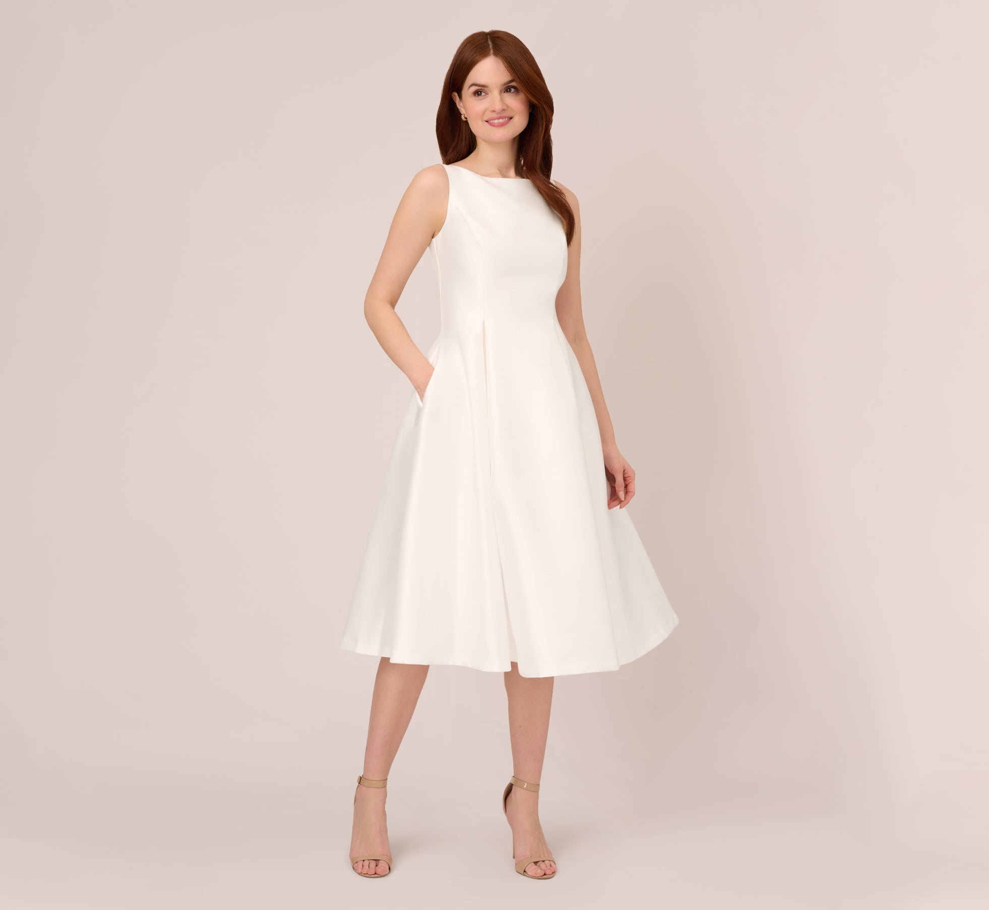 Fit and flare white cocktail dress best sale