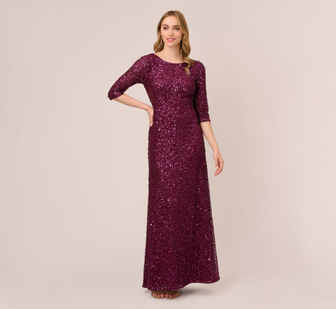 Adrianna papell burgundy sequin dress hotsell