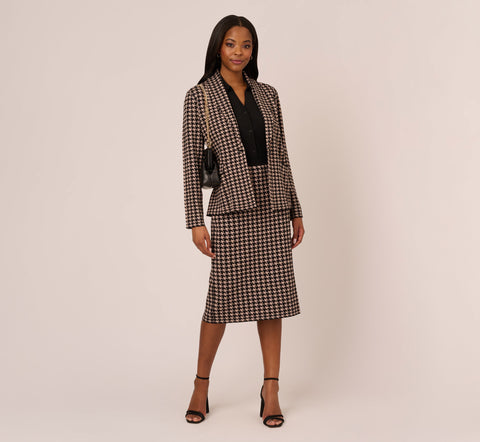 Houndstooth midi pencil skirt hotsell