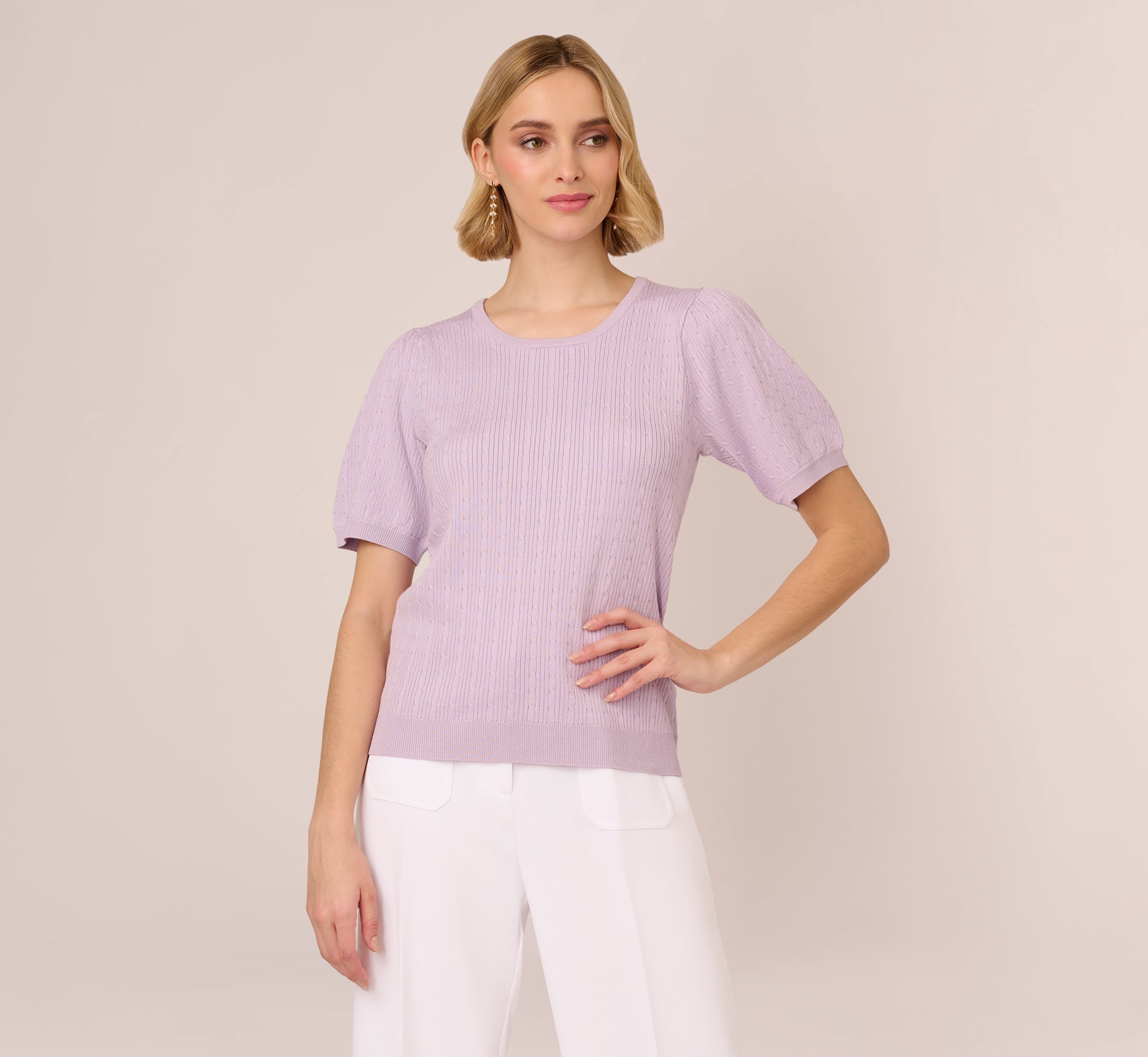 Adrianna deals Papell Shirred Shoulder V-Neck Top