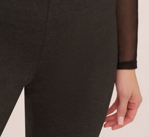 Ponte Pull On Pant In Heather Charcoal