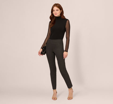 Ponte Pull On Pant In Heather Charcoal