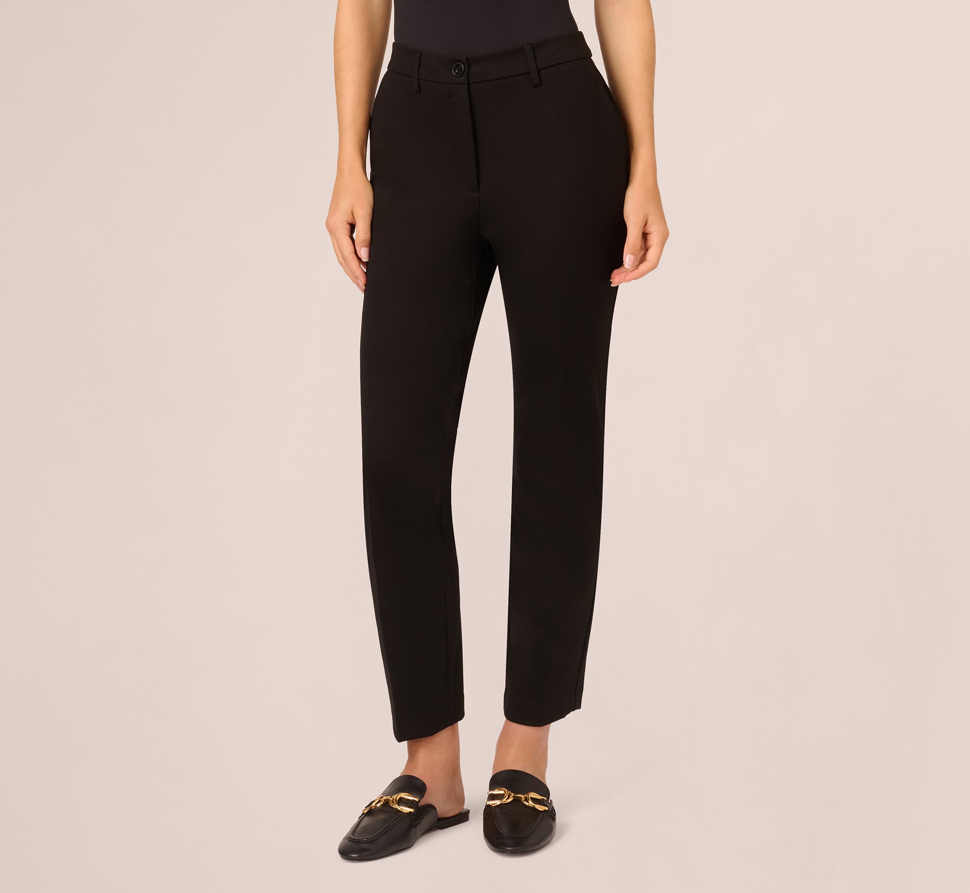 4 Way Stretch Skinny Straight Pant In Black 1