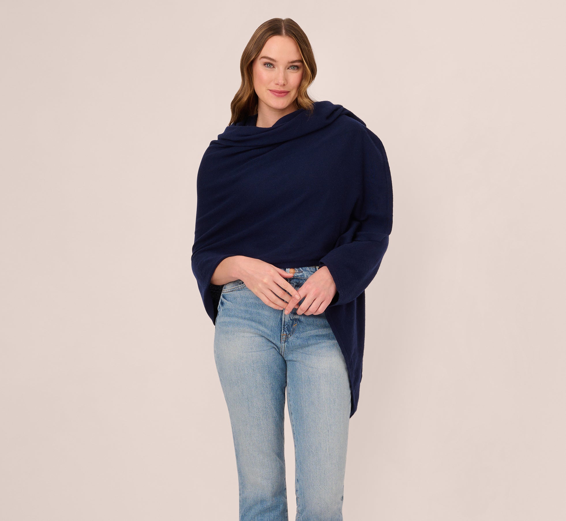 Classic S Hug With Tunnel Sleeves In Navy Adrianna Papell