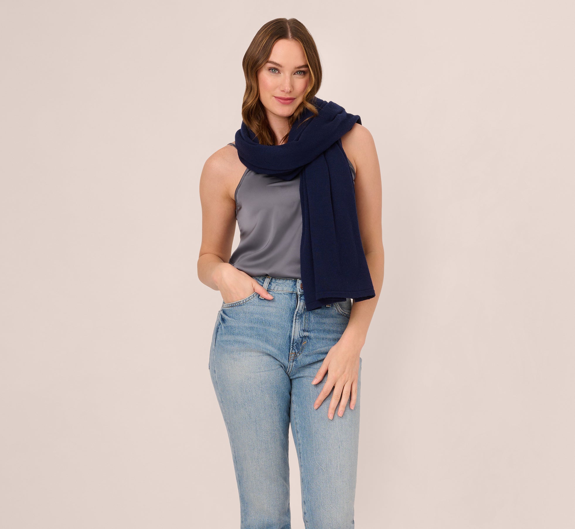 Classic S Hug With Tunnel Sleeves In Navy Adrianna Papell