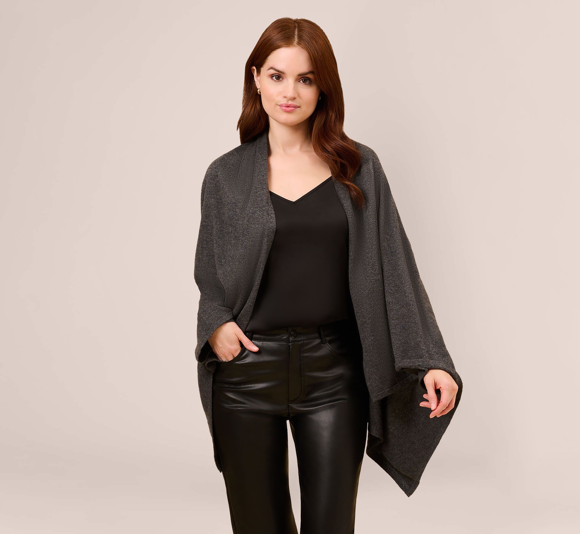 Classic S Hug With Tunnel Sleeves In Charcoal Adrianna Papell