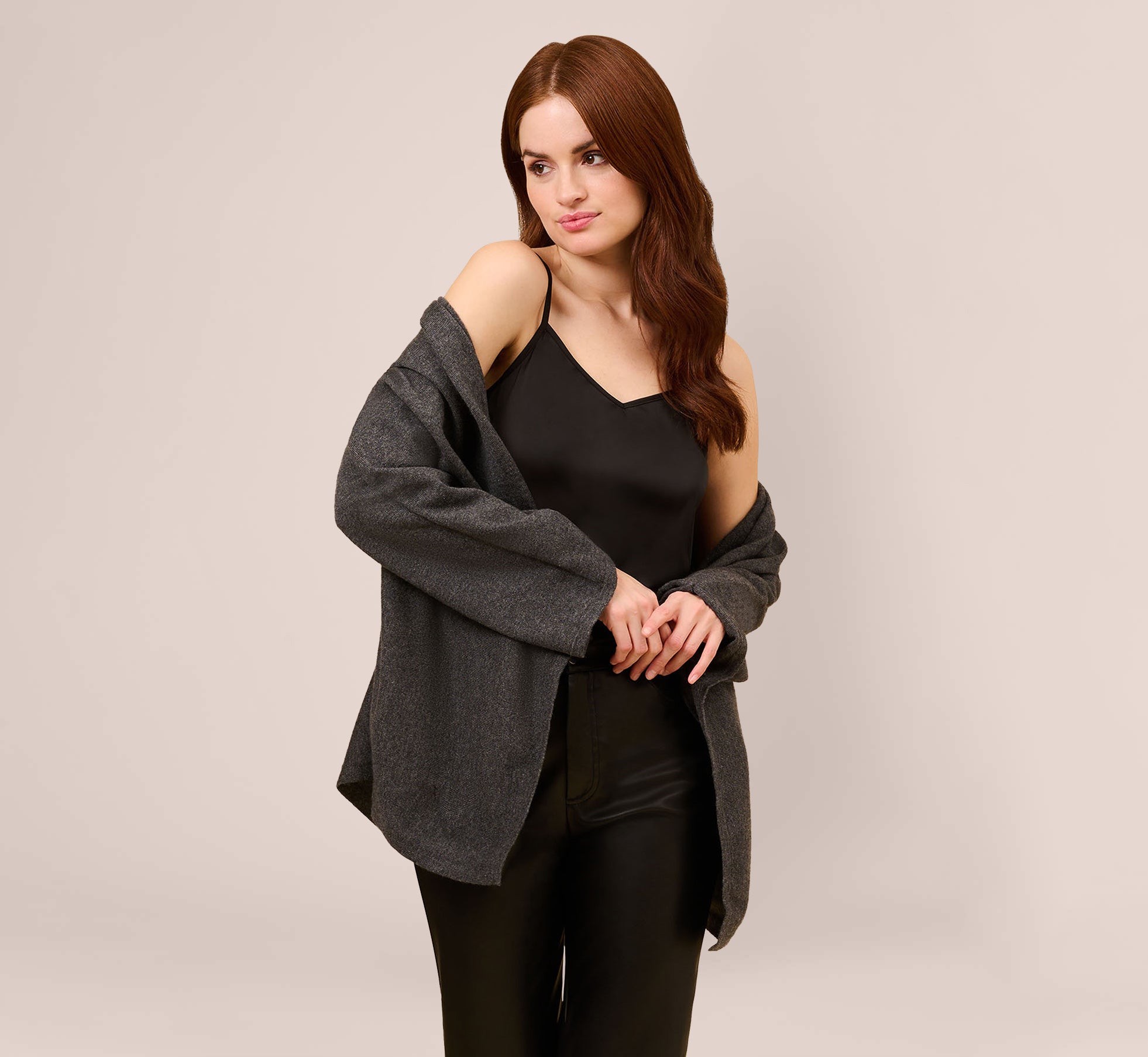 Classic S'Hug® With Tunnel Sleeves In Charcoal | Adrianna Papell