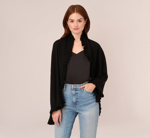 Ruffled S'Hug® With Hidden Tunnel Sleeves In Black