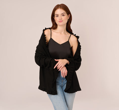 Ruffled S'Hug® With Hidden Tunnel Sleeves In Black