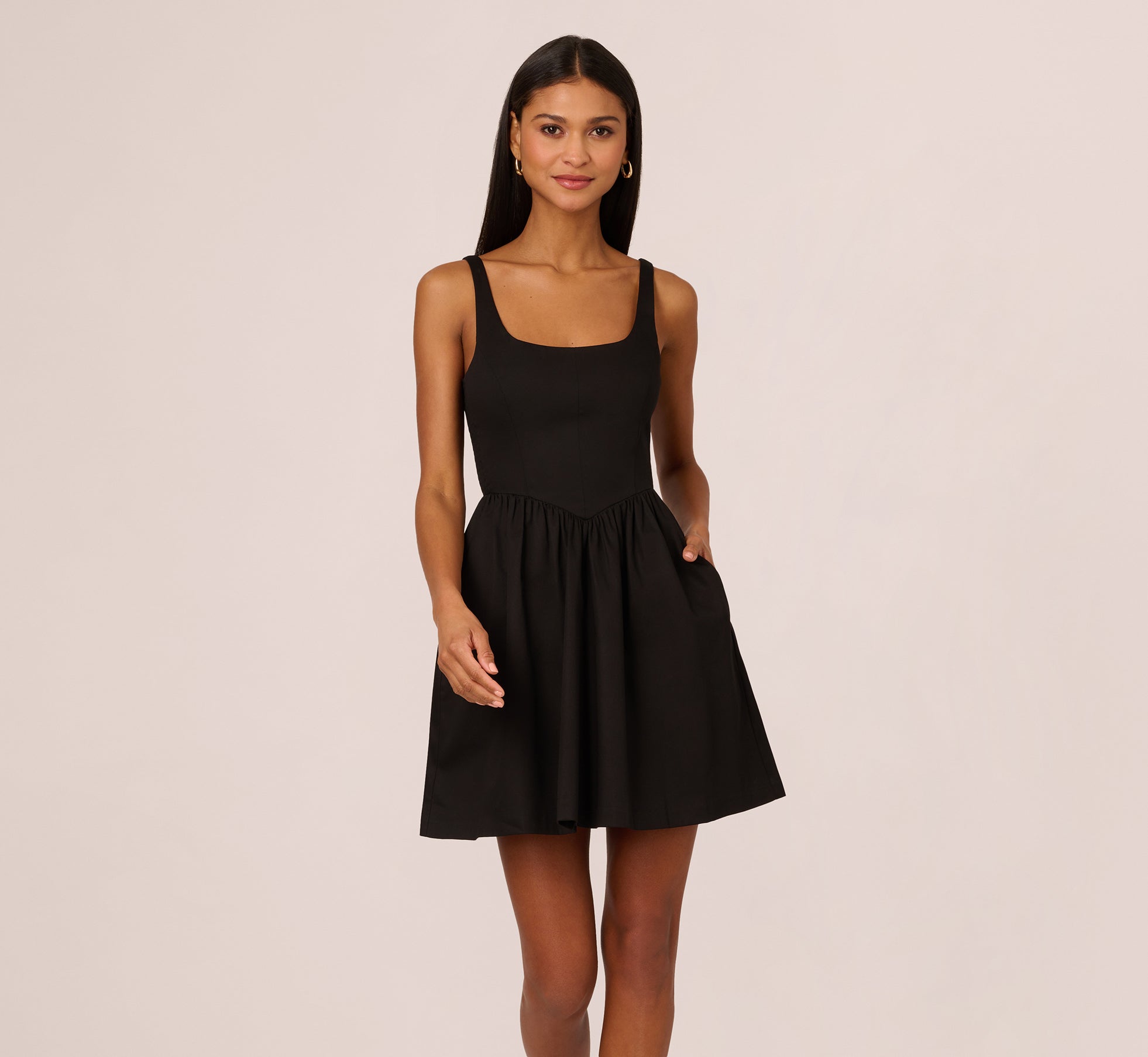 Black Sleeveless Fit and Flare Dress