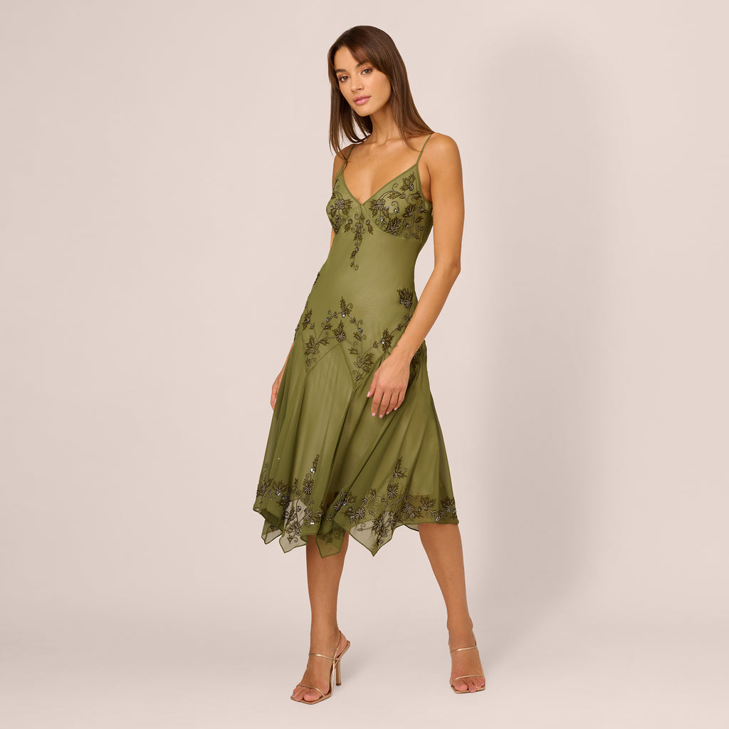 Final Sale Plus Size Faux Wrap High-Low Dress with Waist Tie in