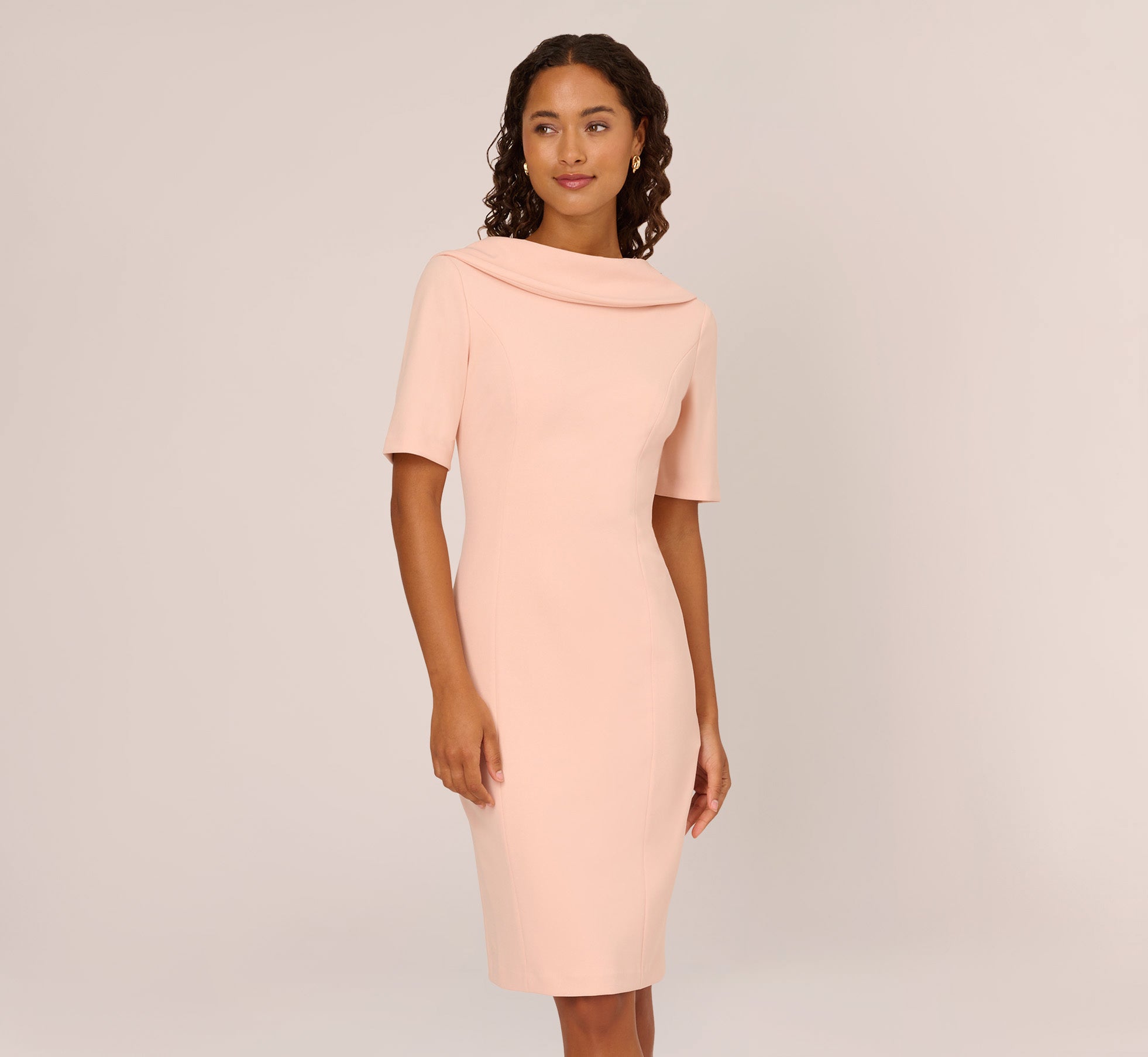 Short sleeve blush clearance dress