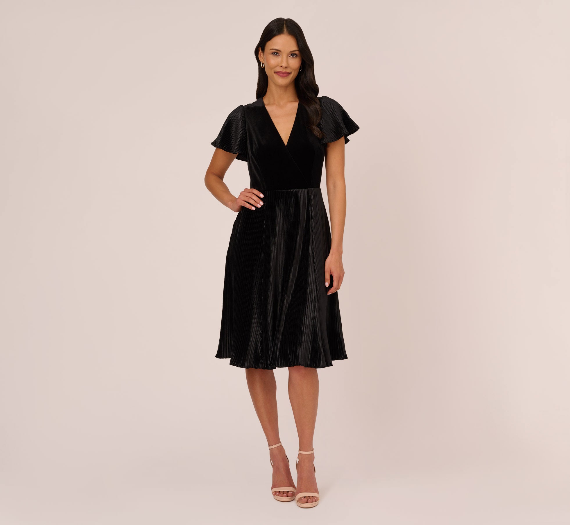 Cornela pleated velvet hot sale midi dress