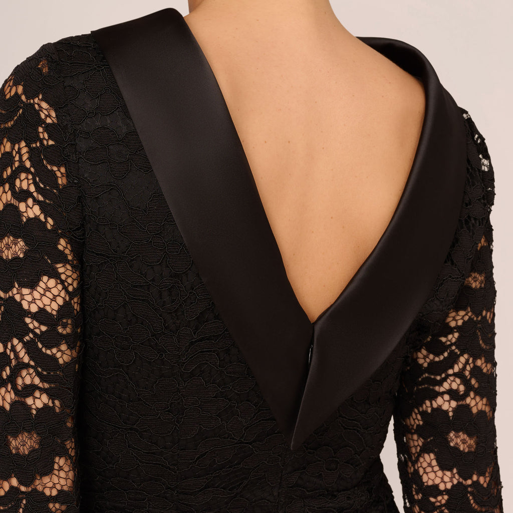 Adrianna Papell Pleat Striped Filigree Lace Dress, $180, .com