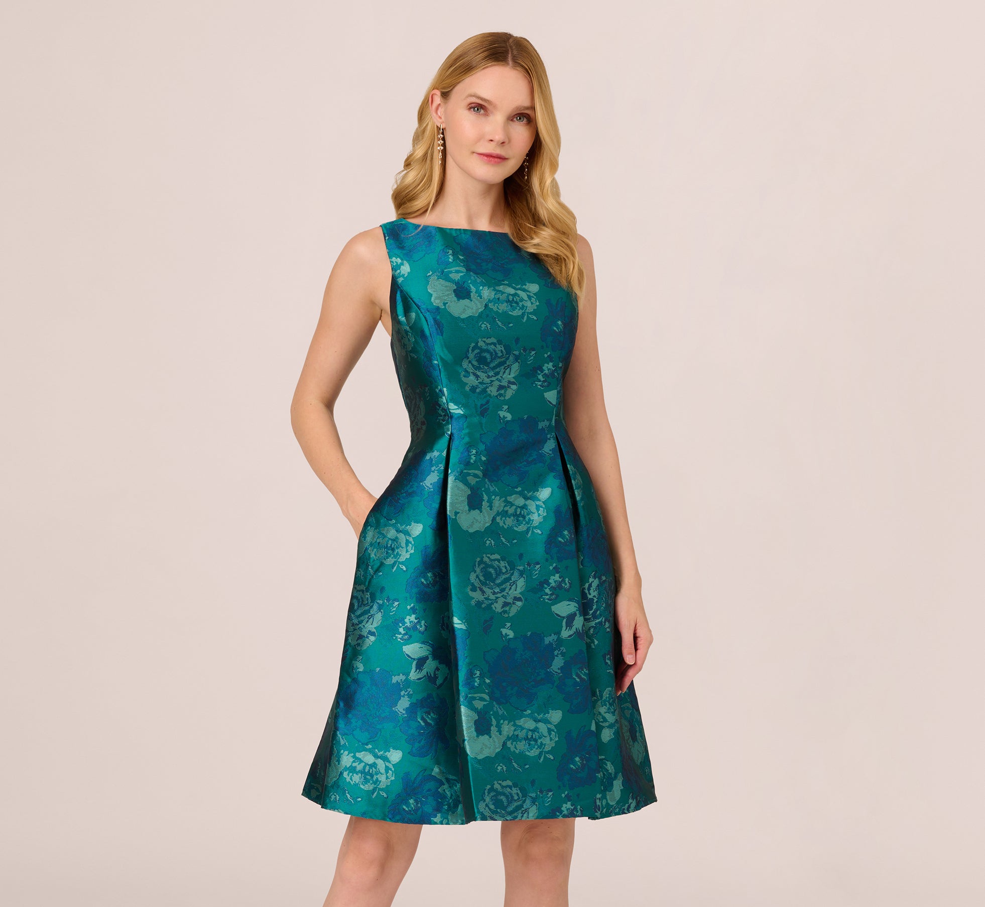 Adrianna papell 2025 teal dress