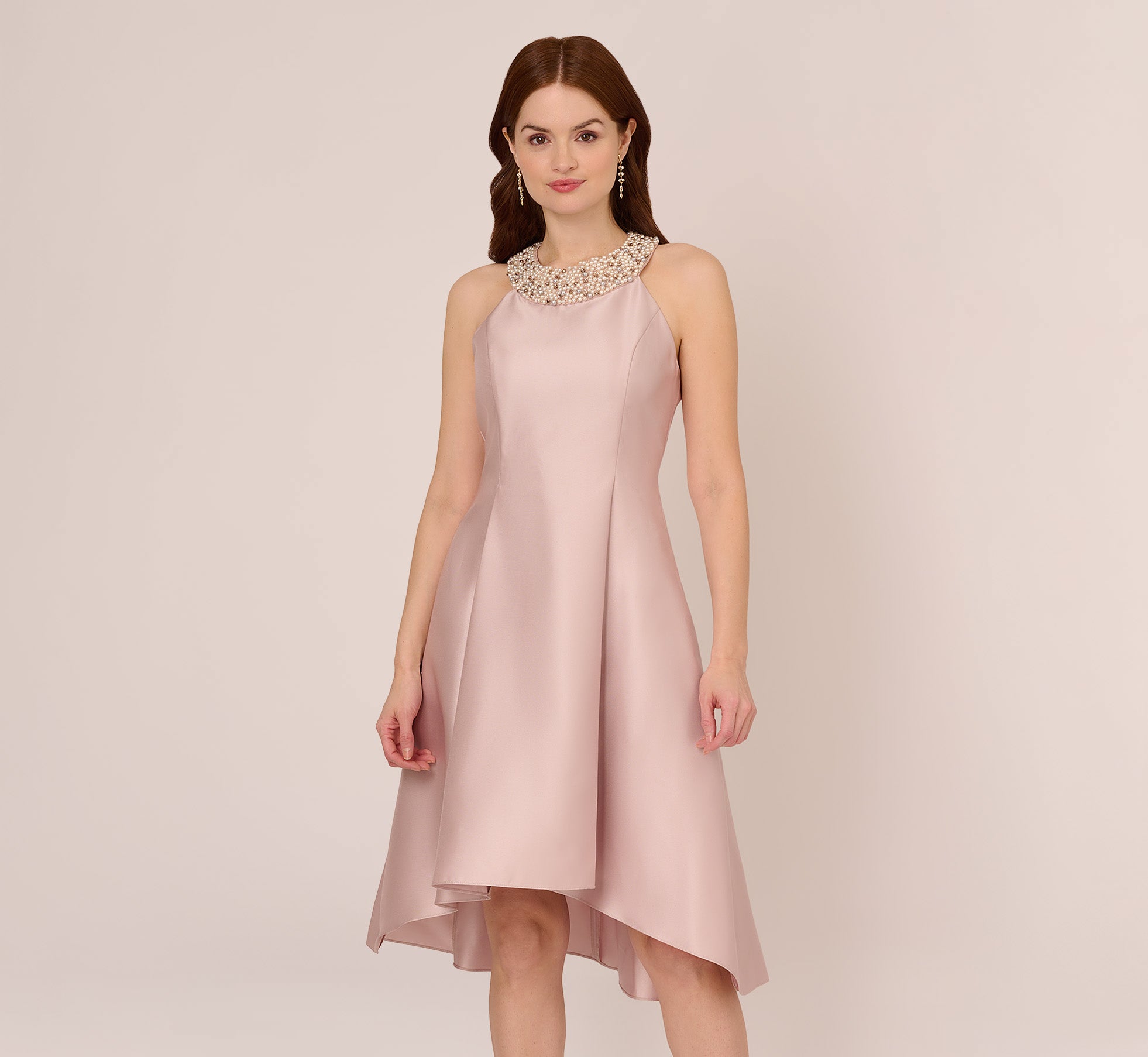 Mikado Short Party Dress In Bellini Adrianna Papell