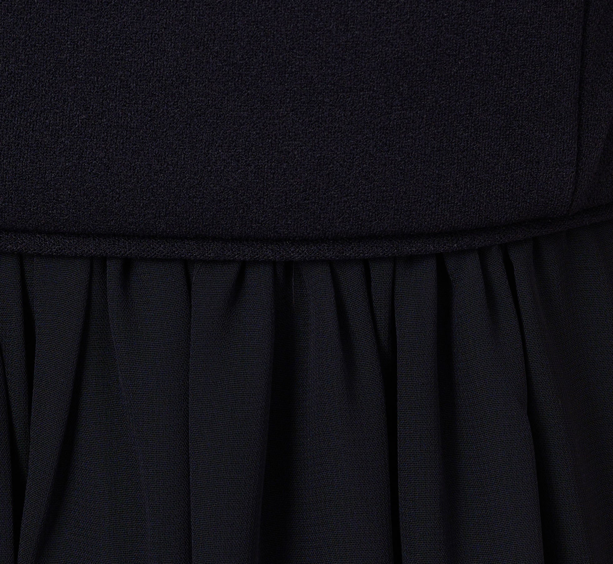 Off The Shoulder Crepe Chiffon Gown With Soft Skirt In Midnight ...