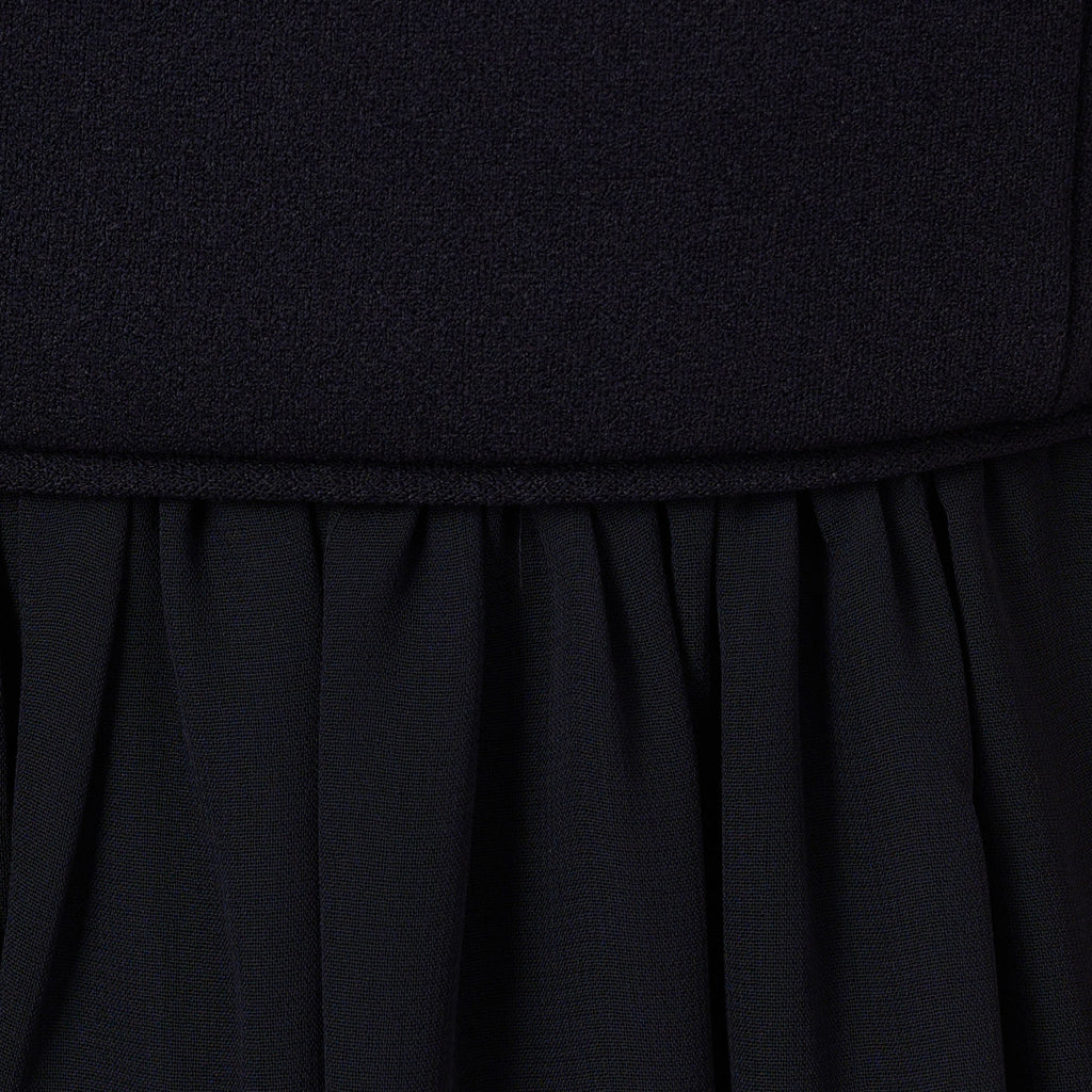 Off The Shoulder Crepe Chiffon Gown With Soft Skirt In Midnight ...