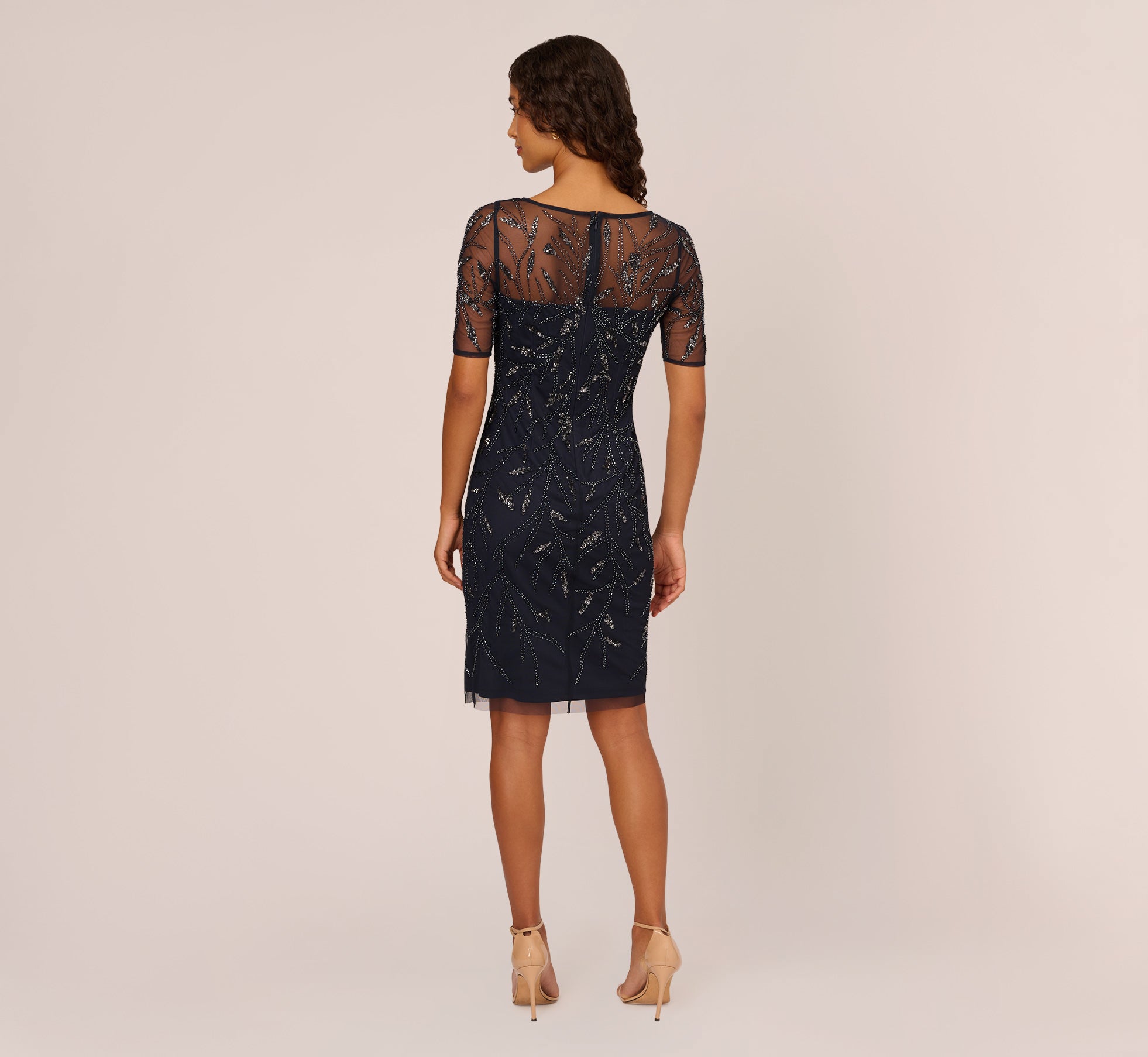 Hand-Beaded Cocktail Dress In Midnight | Adrianna Papell