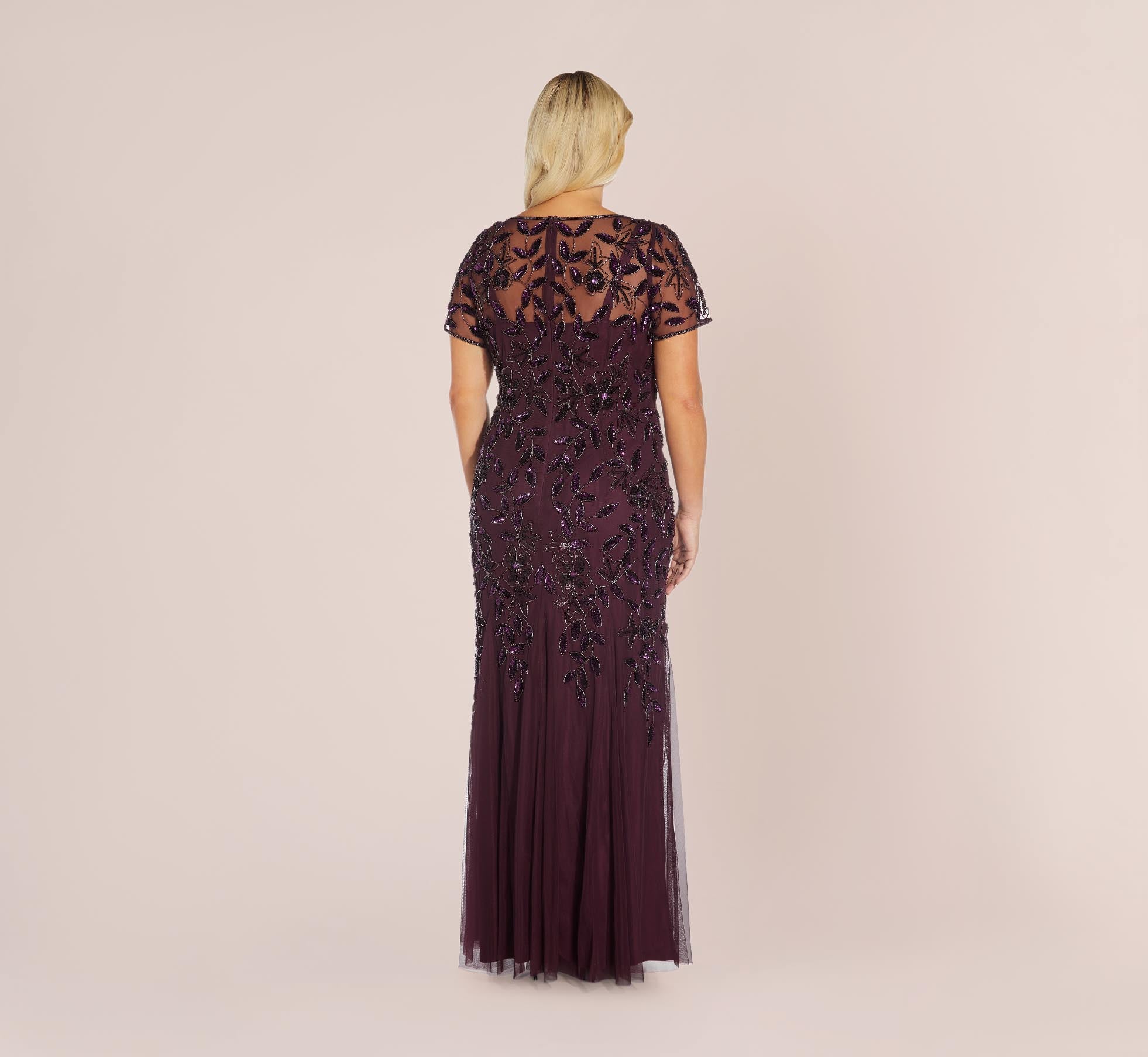 Adrianna papell floral beaded gown lead best sale