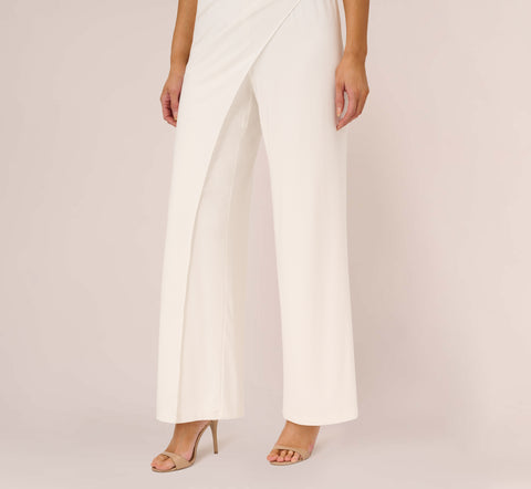 Beaded One-Shoulder Matte Jersey Jumpsuit In Ivory