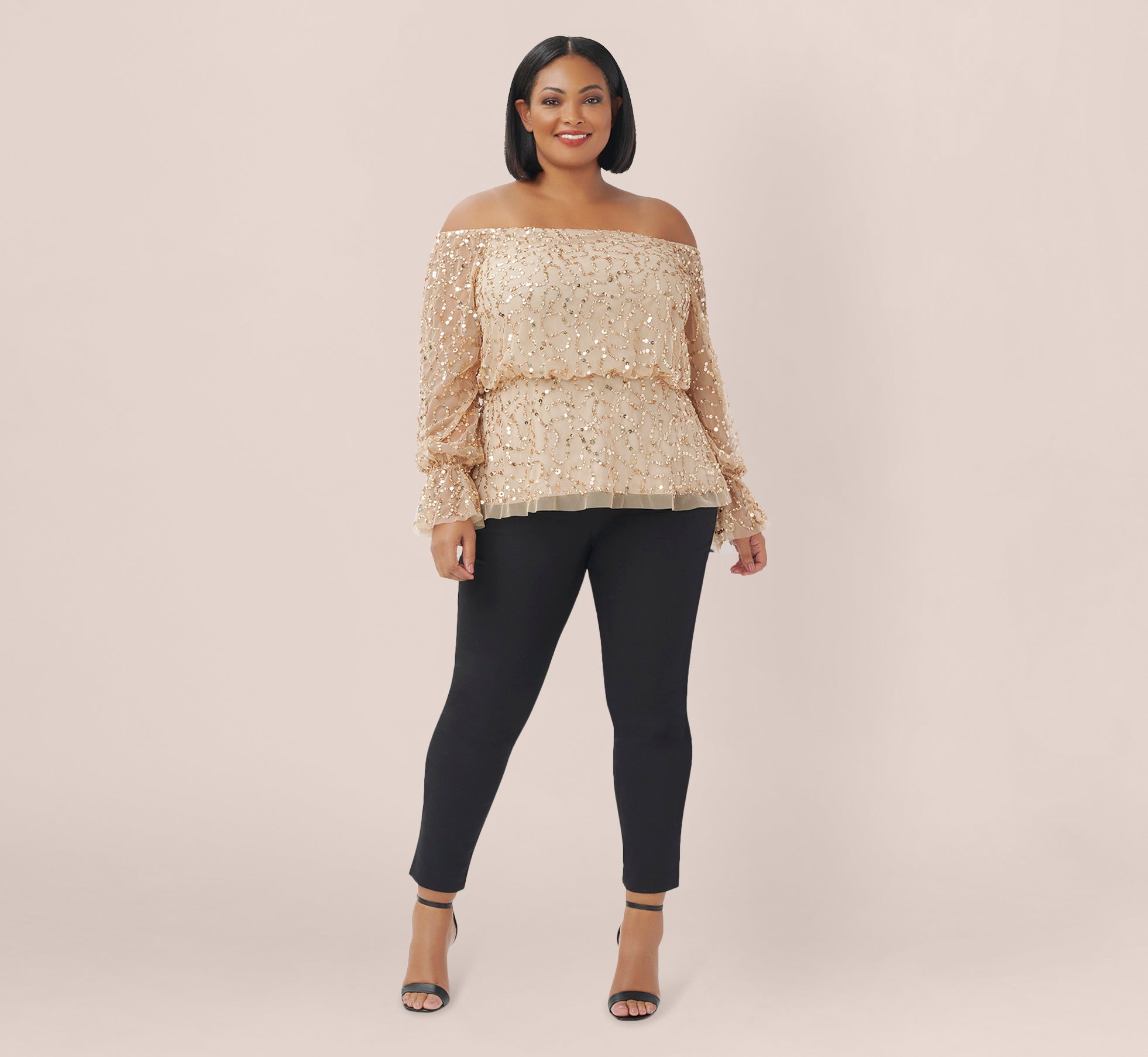 Plus size beaded 2025 tops for evening wear