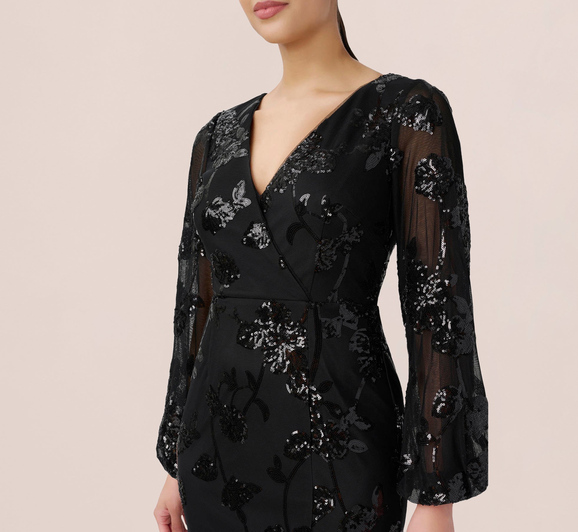 Beaded Short Sheath Cocktail Dress In Black Adrianna Papell