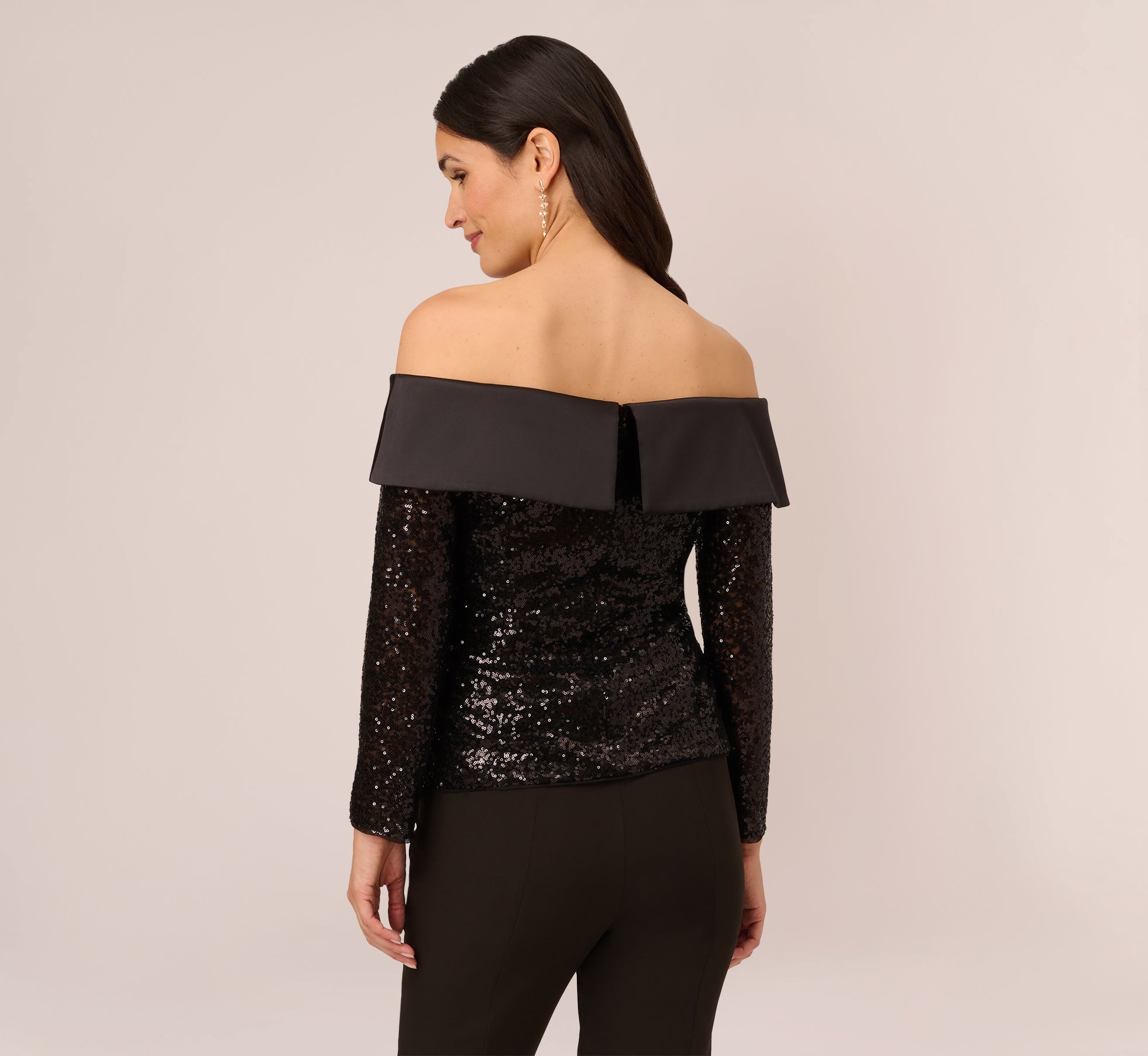 Sequin off discount the shoulder top