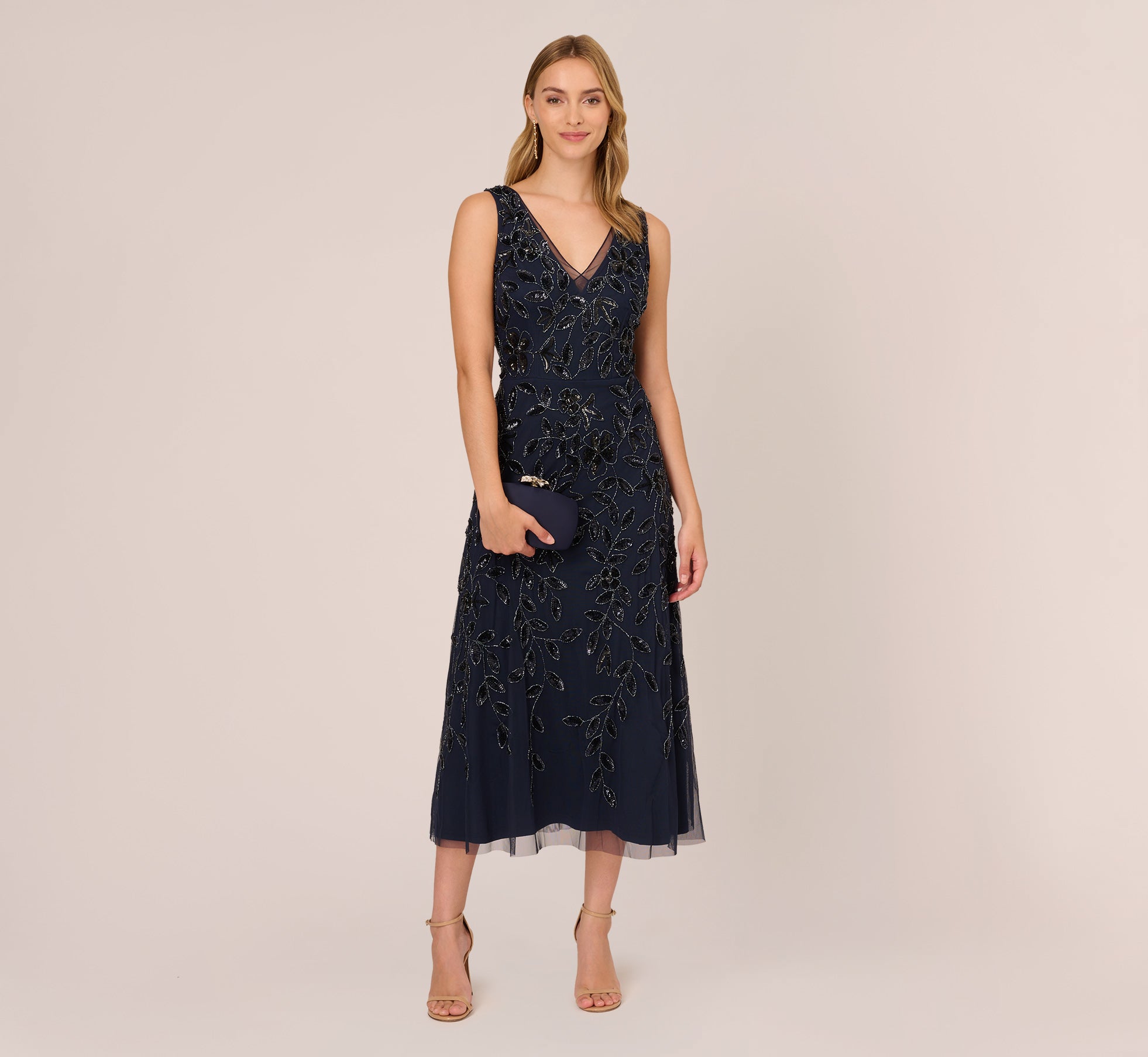 Adrianna papell clearance navy lace dress