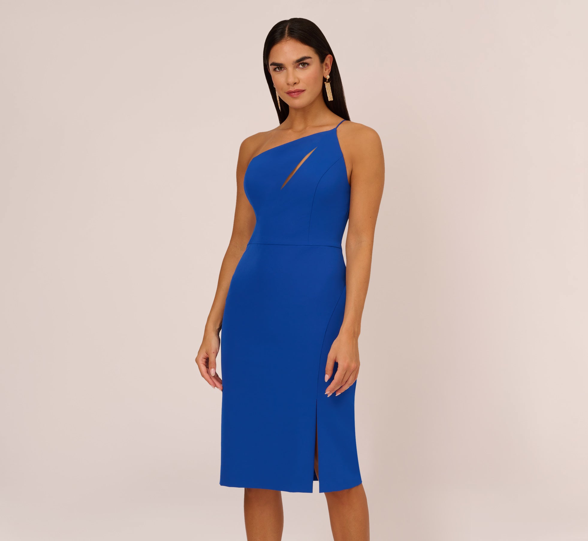 One shoulder hot sale crepe dress