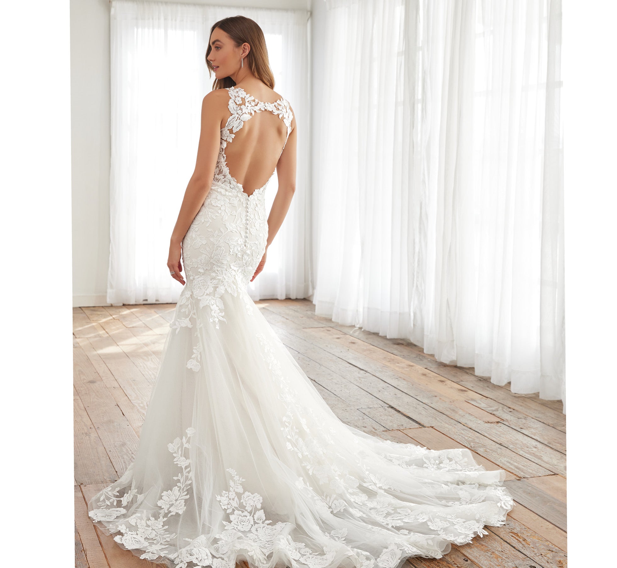 Floral Lace Mermaid Gown In Ivory Almond Nude Adrianna Papell