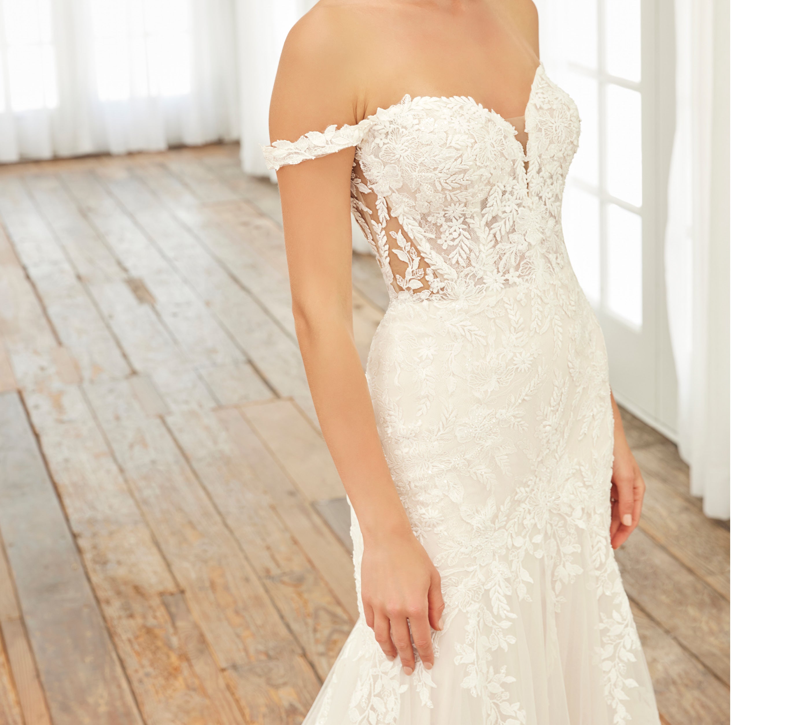 Lace And Tulle Off The Shoulder Cutout Gown With Detachable Straps