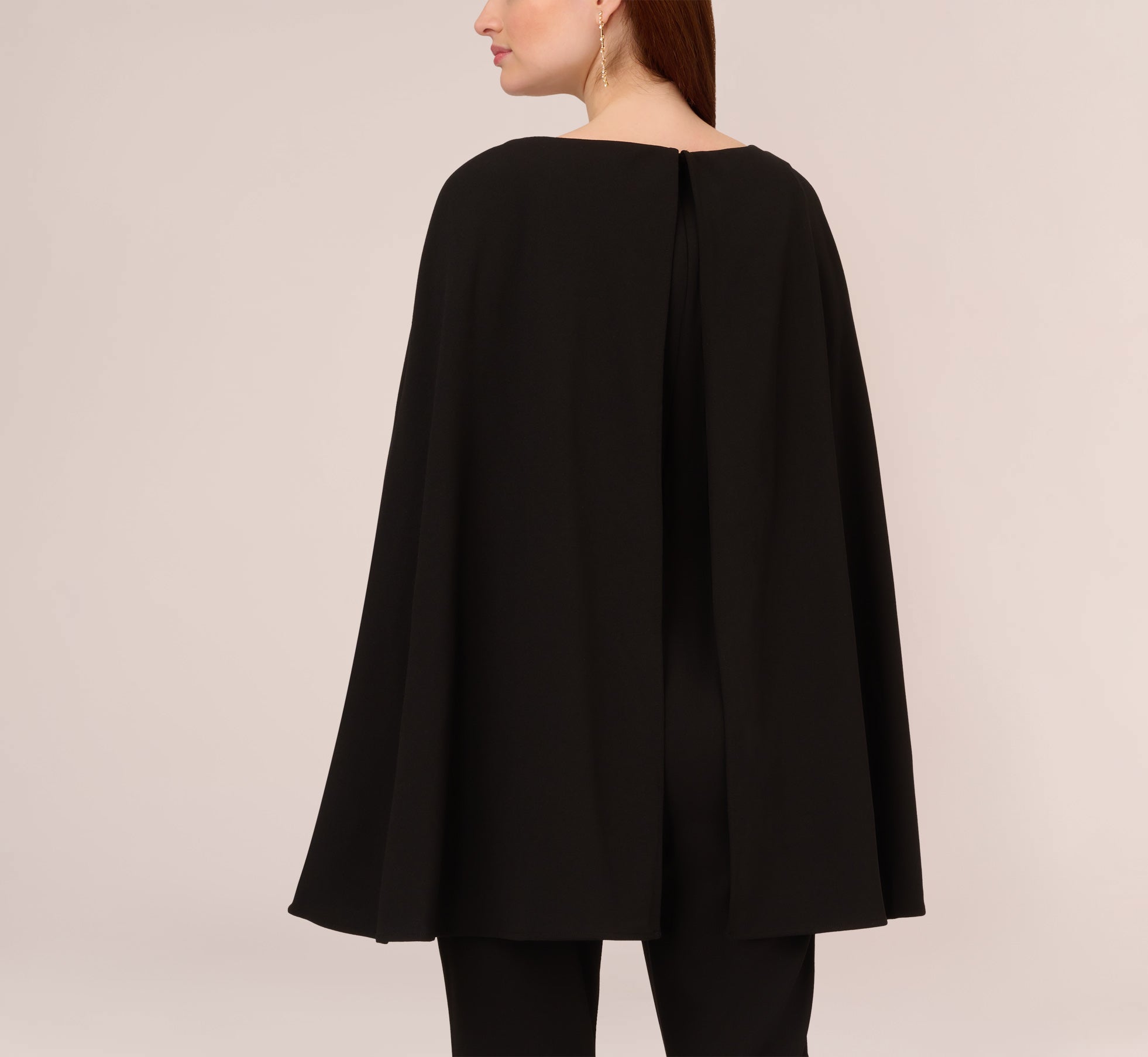 Crepe Jumpsuit With Cape In Black Adrianna Papell