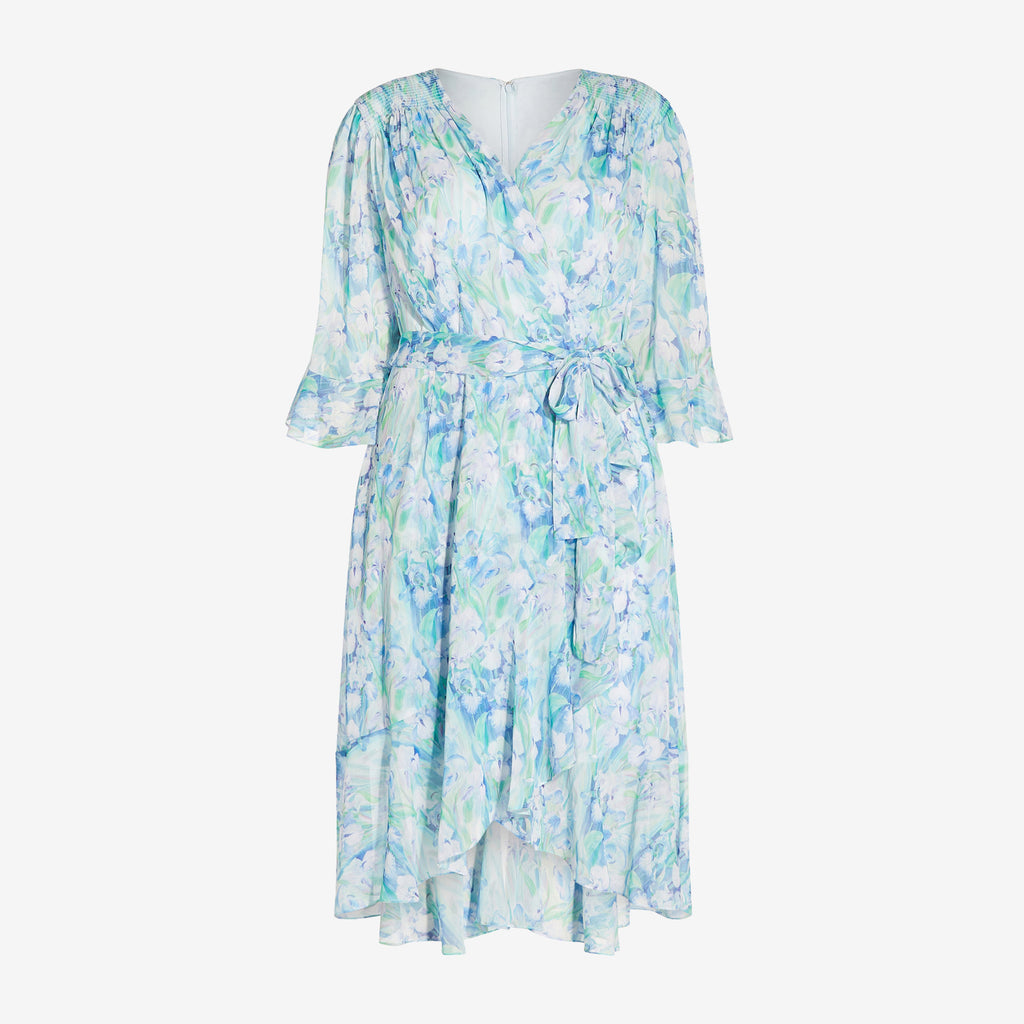 30 CP-B {All Dolled Up} Blue Ditsy Floral Chiffon Tunic PLUS SIZE