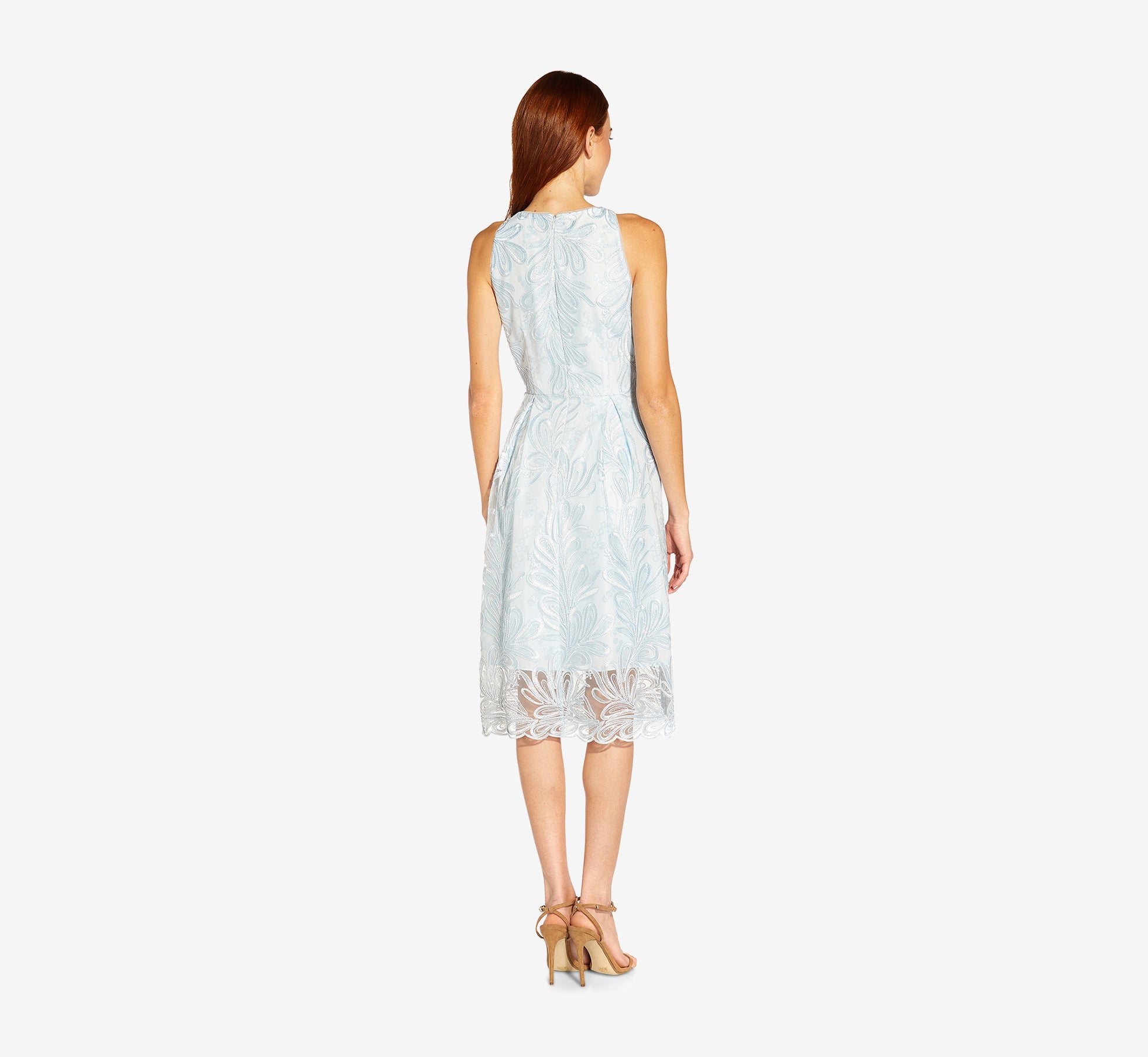 Adrianna Papell Dress Lace A Line Fit Flare Party Cocktail Short