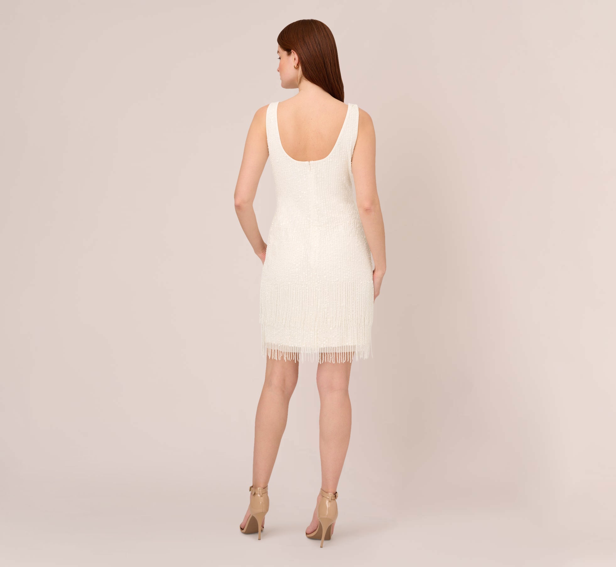 Sleeveless Beaded Cocktail Dress In Ivory | Adrianna Papell