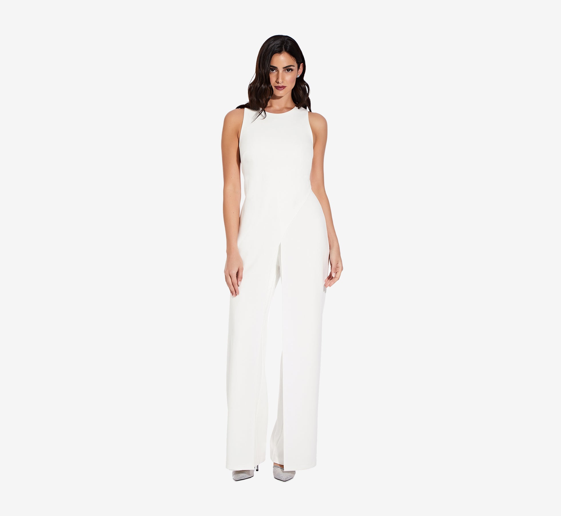 Sleeveless Asymmetrical Jumpsuit In Ivory 1