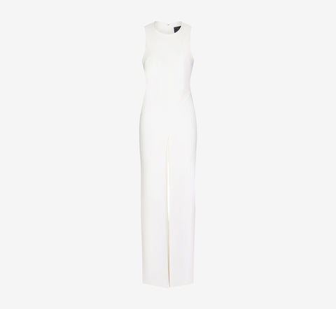 Sleeveless Asymmetrical Jumpsuit In Ivory