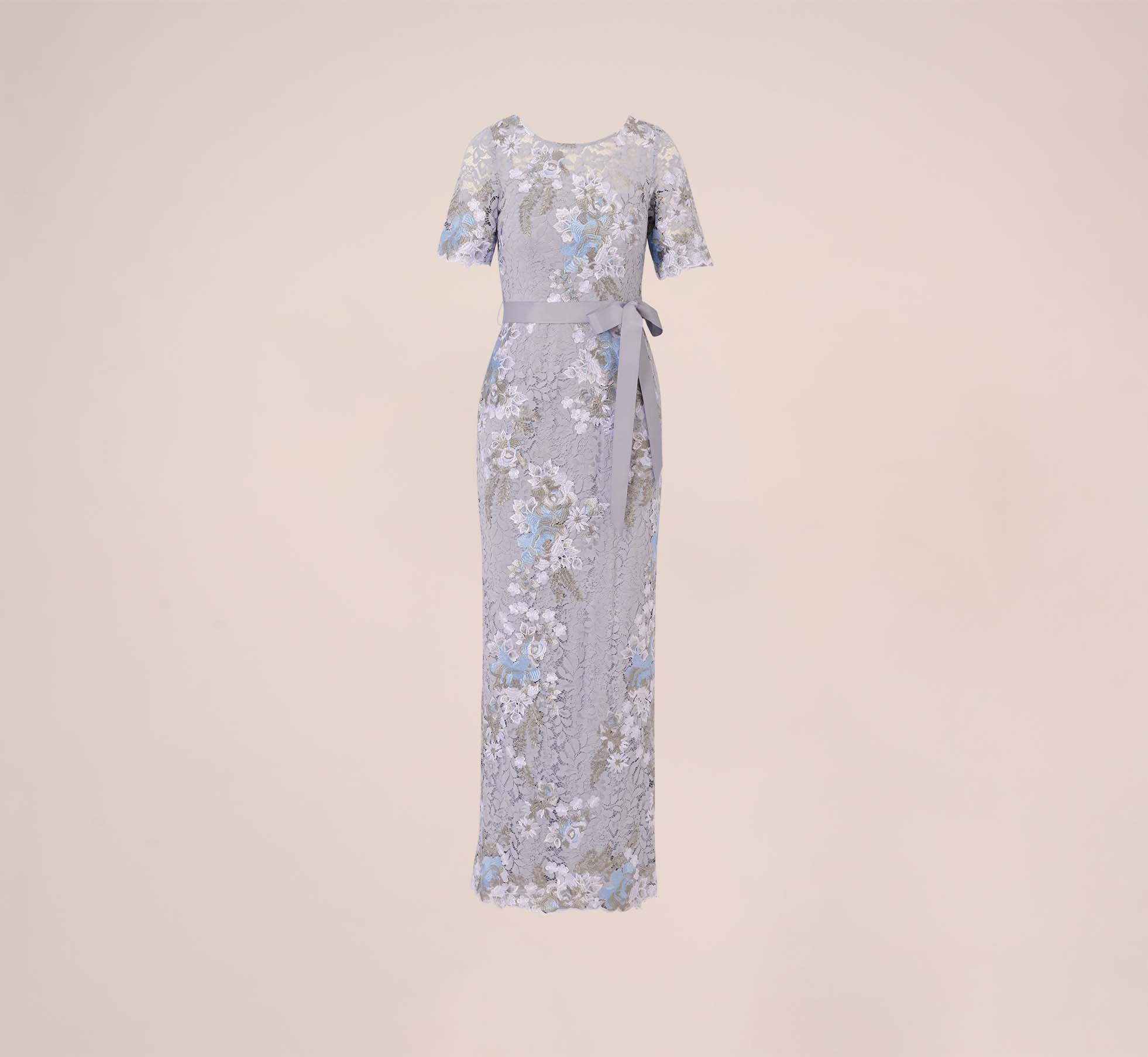 Adrianna papell on sale floral embroidered gown