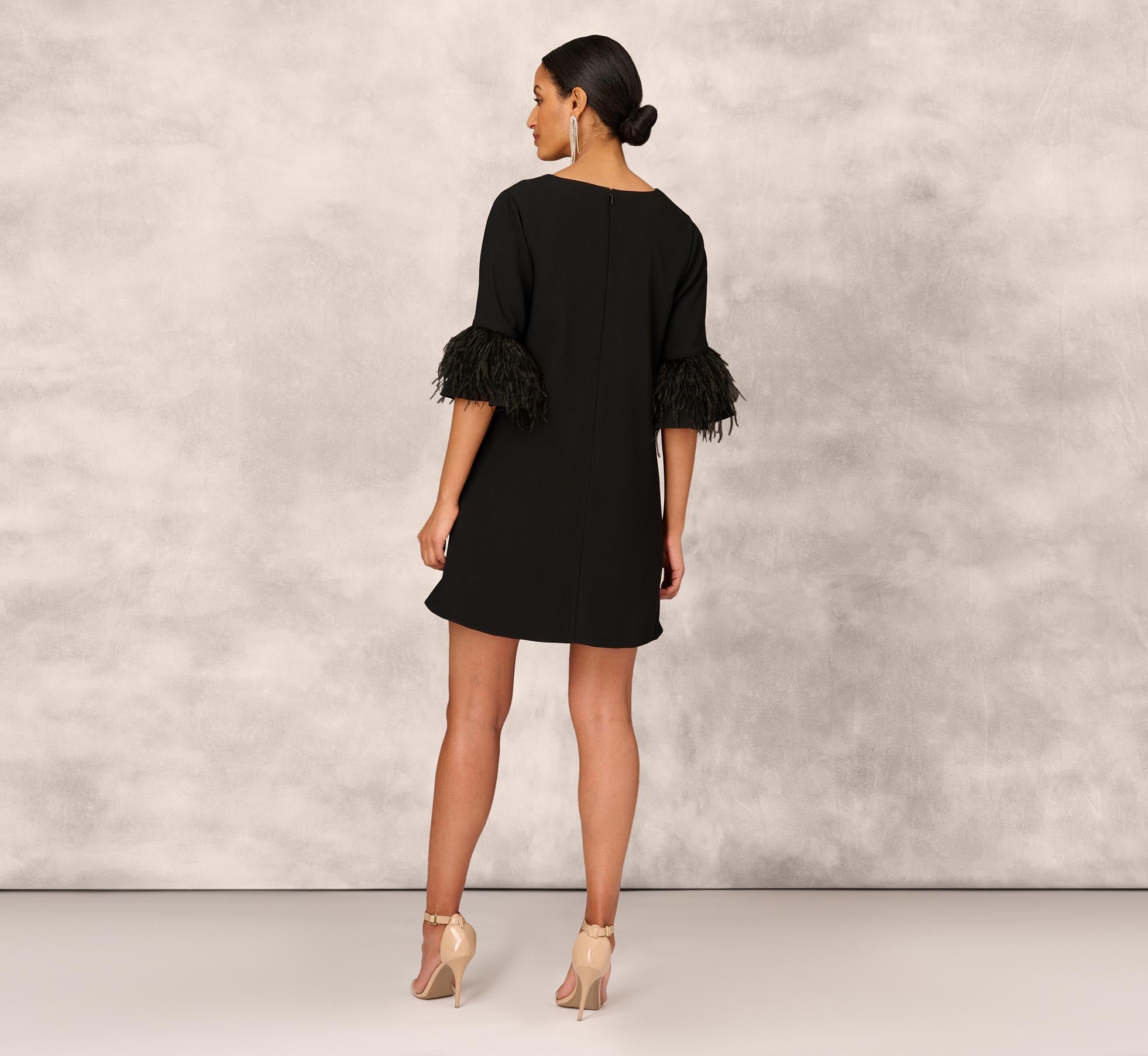 Short Trapeze Dress In Black Adrianna Papell